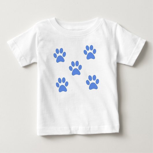 愛らしい肉球プリントのシャツ ベビーTシャツ (正面)