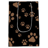 愛らしい肉球柄 ミディアムペーパーバッグ (裏面)