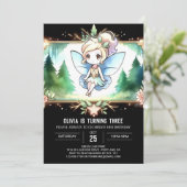 愛らしい自然フェアリー誕生日 招待状 (スタンド正面)