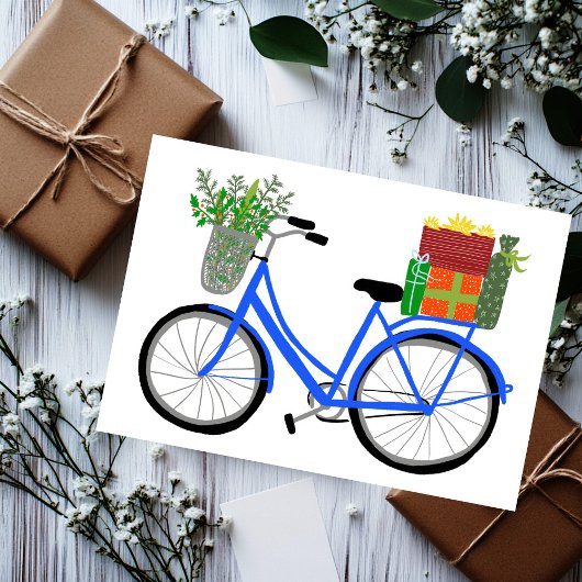愛らしい自転車クリスマスギフトクリスマスホリデーカード