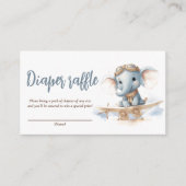 愛らしい至福に飛ぶ：象の水彩ベビー エンクロージャーカード (正面)