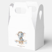 愛らしい至福に飛ぶ：象の水彩ベビー フェイバーボックス (オープン)