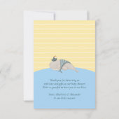 愛らしい航海のホエールタコ黄色の赤ちゃんシャワー サンキューカード (裏面)