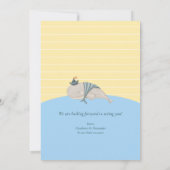 愛らしい航海のホエールタコ黄色の赤ちゃんシャワー 招待状 (裏面)