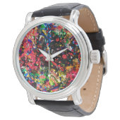 愛らしい色とりどりの抽象画 腕時計 (アングル)