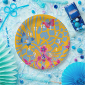 愛らしい花と蝶のパターン ペーパープレート (パーティー)