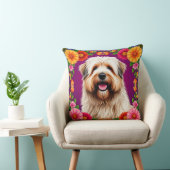 愛らしい花のふわふわした犬 クッション (椅子)