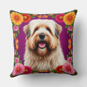 愛らしい花のふわふわした犬 クッション (裏面)