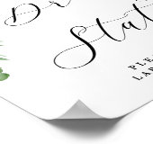 愛らしい花のドリンクステーション シックなウェディングサイン ポスター (角)