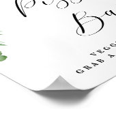 愛らしい花のピザ・ビュッフェのウェディングサイン ポスター (角)