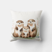 愛らしい花の生まれたカワウソ クッション (裏面)