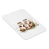 愛らしい花の生まれたカワウソ マグネット (右側)