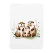 愛らしい花の生まれたカワウソ マグネット (縦)