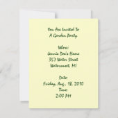 愛らしい花咲く庭のガーデンパーティー招待状 招待状 (裏面)