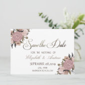 愛らしい花柄のグリッター結婚式Save the date セーブザデート (スタンド正面)