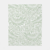 愛らしい花柄パステル植物白 フリースブランケット (正面)