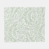 愛らしい花柄パステル植物白 フリースブランケット (正面(横))