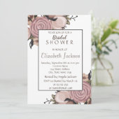 愛らしい花柄、グリッターのウェディングシャワー 招待状 (スタンド正面)