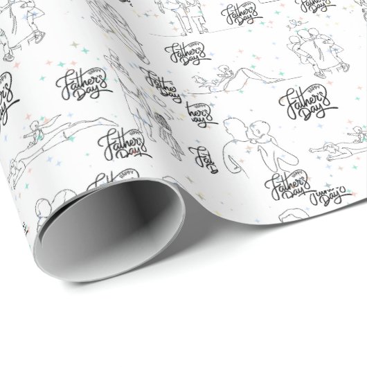 愛らしい芸術の父の日 ラッピングペーパー (ロールコーナー)