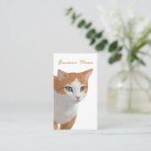 愛らしい茶トラの猫アート 名刺 (スタンド正面)