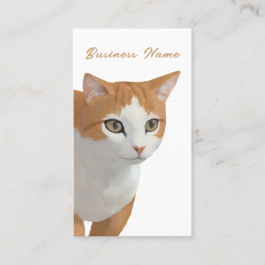 愛らしい茶トラの猫アート 名刺 (正面)