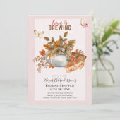 愛らしい茶ポットブライダルシャワーランチ招待状 招待状 (スタンド正面)