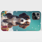 愛らしい茶色と白い子犬 iPhoneケース (裏面横)