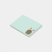 愛らしい茶色のウサギ ポストイット (アングル)