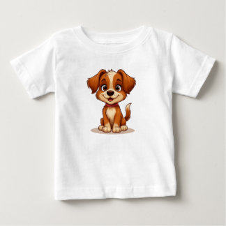 愛らしい茶色の子犬 - 犬好きさんへ ベビーTシャツ