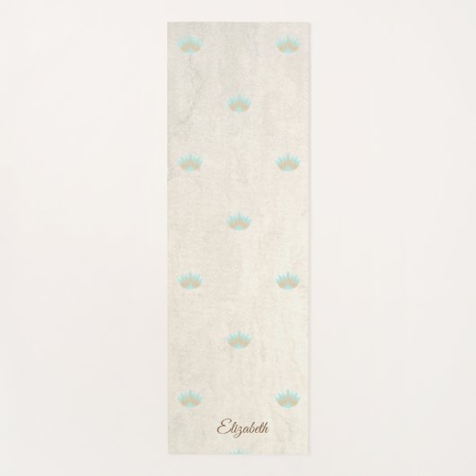 愛らしい蓮の花パーソナライズされた- ヨガマット (正面)