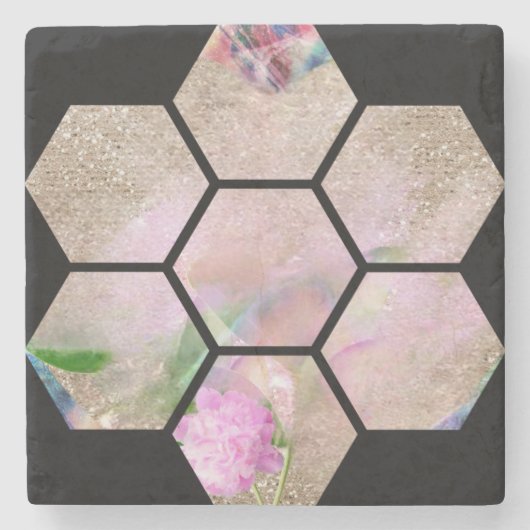 愛らしい蓮の花 ストーンコースター (正面)