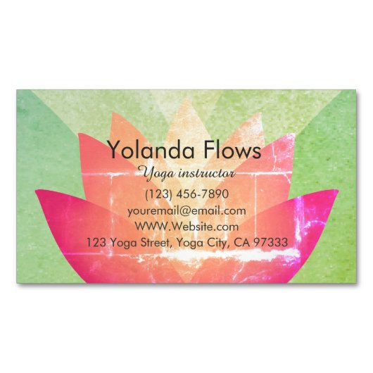 愛らしい蓮の花 マグネット名刺 (正面)