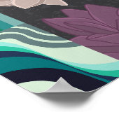 愛らしい蓮の花 – 紫の蓮とピンクの蓮 ポスター (角)