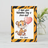 愛らしい虎の赤ちゃんのバレンタインカード シーズンカード (スタンド正面)