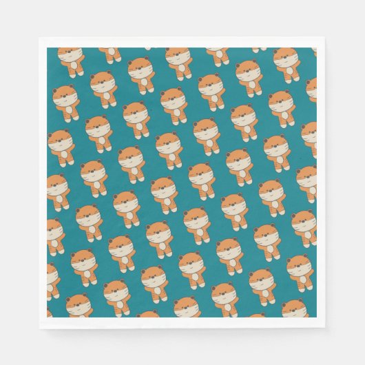 愛らしい虎 スタンダードランチョンナプキン (正面)