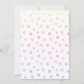 愛らしい虹の星の少女の誕生日 招待状 (裏面)