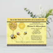 愛らしい蜂の性はベビーシャワーの招待状を明らかにします 招待状 (スタンド正面)