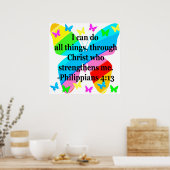 愛らしい蝶のピリピ4:カラフル13 ポスター (キッチン)