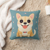 愛らしい表情をした可愛らしい漫画の子犬 クッション (ブランケット)