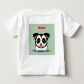 愛らしい表情をした可愛らしい漫画の子犬 ベビーTシャツ (裏面)
