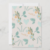 愛らしい裁縫刺繍フラワーボーイ赤ちゃんシャワー 招待状 (裏面)