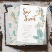 愛らしい裁縫刺繍フラワーボーイ赤ちゃんシャワー 招待状