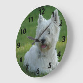 愛らしい西の高地テリア ラージ壁時計 (傾斜)