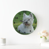 愛らしい西の高地テリア ラージ壁時計 (ホーム)