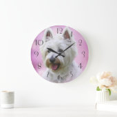 愛らしい西ハイランドホワイトテリア ラージ壁時計 (ホーム)