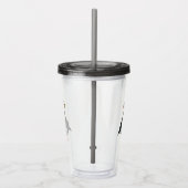 愛らしい角のパフィン立った漫画 アクリルタンブラー (右)