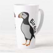 愛らしい角のパフィン立った漫画 カフェラテマグ (右アングル)