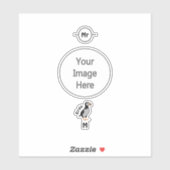 愛らしい角のパフィン立った漫画 シール (シート)