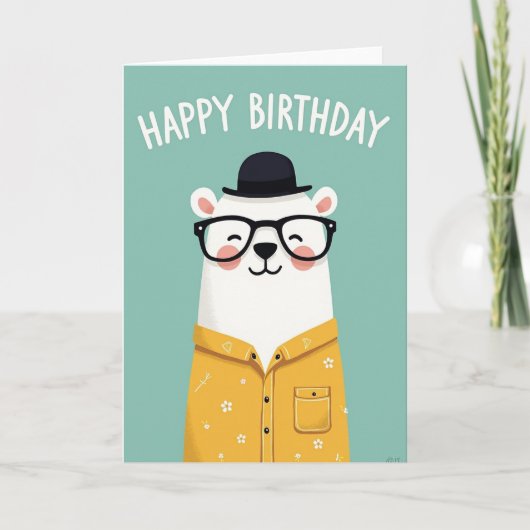 愛らしい誕生日のクマのカード カード (正面)
