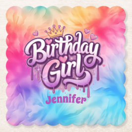 愛らしい誕生日ガール紙コースター ペーパーコースター